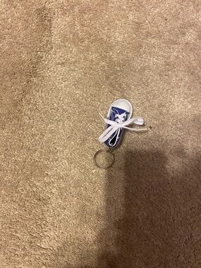 Blue Mini Sneaker Keychain with White Laces
